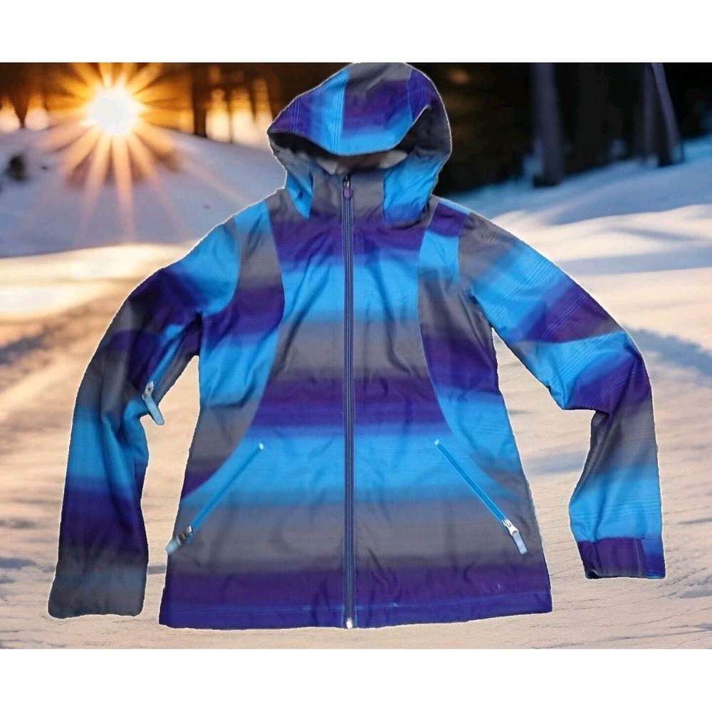 Burton Snowboard Jacket Womens Medium Blue Purple Excellent Dryride Hooded Shell